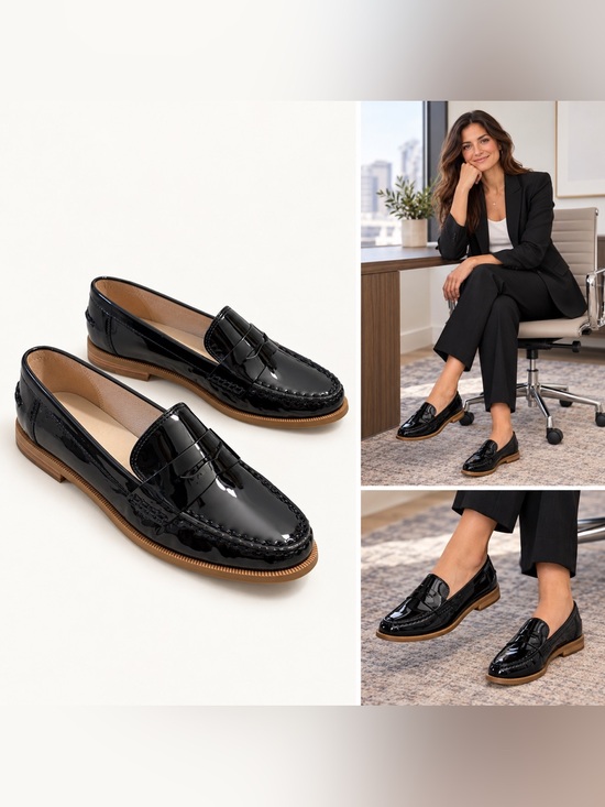 Jack Rogers Shoes - Jack Rogers Tipson Patent Penny Loafers Black Size 7 New in Box